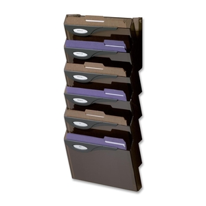 Newell Rubbermaid, Inc L16663 Wall File System Set, 7 Compartments, 13"x4"x29-1/4", Smoke by Rubbermaid