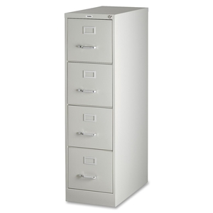 Lorell Furniture 60651 4-Drawer Vertical File, w/ Lock, 15"x25"x52", Light Gray by Lorell