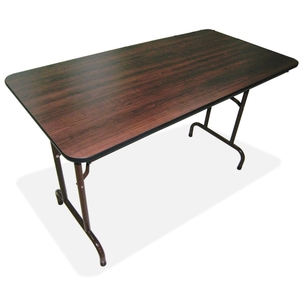 Lorell Furniture 65755 Folding Table, 60"x30"x29", Mahogany by Lorell