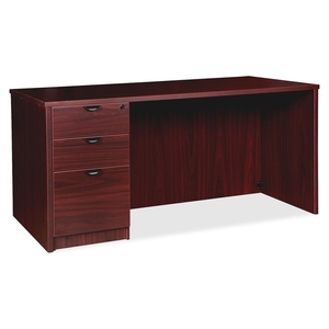 Lorell Furniture 79002 Left Ped Desk, 66"x30"x29", Mahogany by Lorell