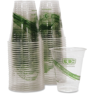 Eco-Products, Inc EPCC12GSCT Cold Cup, Eco Friendly,12oz., 500/CT, Clear/GreenStripe by Eco-Products