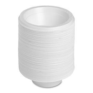 Genuine Joe 10424 Plastic Bowls, 12oz, 125/PK, White by Genuine Joe