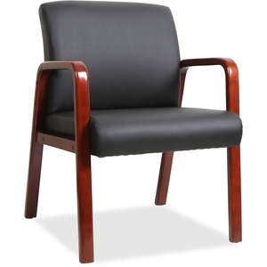 SHELL EDUCATION 40202 Guest Chair, 24"x25-5/8"x33-1/4", Wood, Black/Mahogany by Lorell