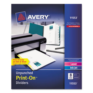 Customizable Print-On Dividers, 8-Tab, Letter, 5 Sets by AVERY-DENNISON