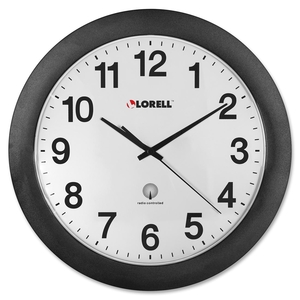 Lorell Furniture 60997 Wall Clock, 12", Arabic Numerals, White Dial/Black Frame by Lorell