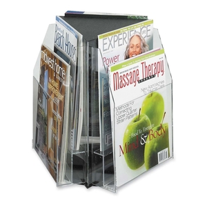 Safco Products 5698CL Triangle Tabletop Display, f/ 9"W Magazines,15"x15"x14", CL by Safco