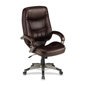 Lorell Furniture 63280 Executive High-BackChair,26-1/2"x28-1/2"x46-1/2",SDL/LTH/CNE by Lorell