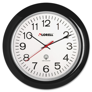 Lorell Furniture 60994 Wall Clock,13-1/4",Arabic Numerals,White Dial/Black Frame by Lorell