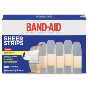 Johnson & Johnson Services, Inc 4634 Band-Aid Refill,Adhesive Bandages,One Size,3/4",100/BX,Sheer by Band-Aid