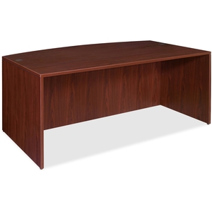 Lorell Furniture 69370 Bowfront Desk Shell,72"x36"x29-1/2",Mahogany by Lorell