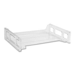 Business Source 42587 Stacking Tray, Side Load, 8-9/10"x13-1/5"x2-9/10", Crystal by Business Source