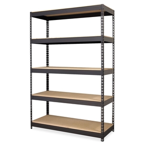 Lorell Furniture 61622 Riveted Steel Shelving, 48"x18"x72", Black by Lorell