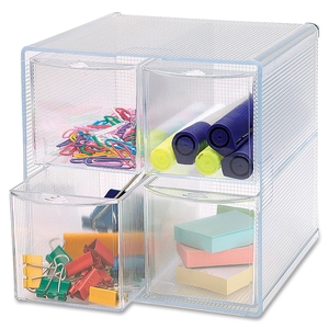 Storage Organizer, 4 Drawer, 6"x7-1/4"x6", Clear by Sparco