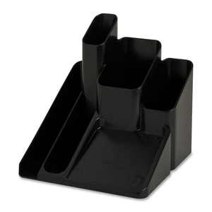 Sparco Products 11877 Desk Organizer, 5 Compartments, 6"x6"x6", Black by Sparco