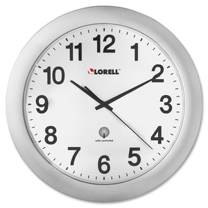 Lorell Furniture 60996 Wall Clock, 12", Arabic Numerals, White Dial/Silver Frame by Lorell