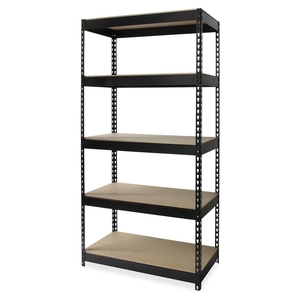 Lorell Furniture 61621 Riveted Steel Shelving, 36"x18"x72", Black by Lorell