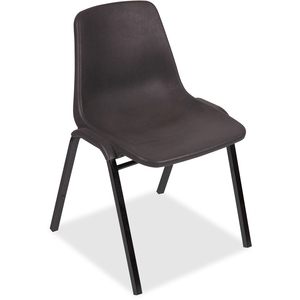 Lorell Furniture 85567 PP Stack Chairs, 19-1/4"x19-1/4"x31", 4/CT, Black by Lorell