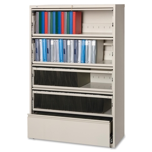 Lorell Furniture 43516 Lateral File, RCD, 5-Drawer, 42"x18-5/8"x68-3/4", Putty by Lorell