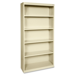 Steel Bookcase, 5-Shelf, 34-1/2"x13"x72", Putty by Lorell