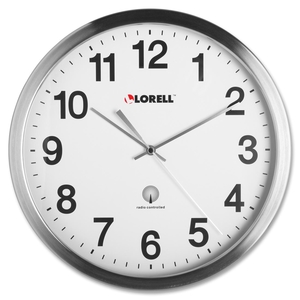 Atomic Wall Clock, 11-3/4", Chrome by Lorell