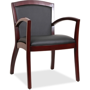 Tops Products 20011 Wood Guest Chair, 23-1/4"x24-3/8"x34", Black/Mahogany by Lorell