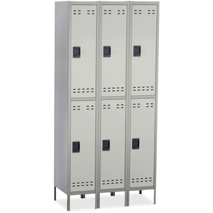 Safco Products 5526GR Double Tier Locker, 3-Wide w/Legs, 36"x18"x78", Gray by Safco