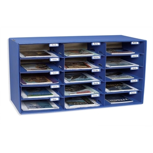 PACON CORPORATION 001308 Mail Box, 15 Slots, 12-1/2"x10"x3", Blue by Pacon