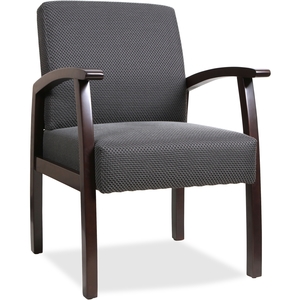 Lorell Furniture 68555 Guest Chairs, 24"x25"x35-1/2", Charcoal/Espresso frame by Lorell
