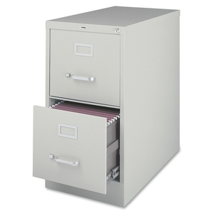 Lorell Furniture 60654 2-Drawer Vertical File, w/ Lock, 15"x25"x28-3/8", Light Gray by Lorell