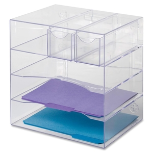 Newell Rubbermaid, Inc 94600ROS 4-Way Organizer, w/2-Drawers, 13-1/4"x13-1/4"x10", Clear by Rubbermaid