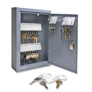 Sparco Products 15601 Secure Key Cabinet, Key Lock, 8-"x2-5/8"x12-1/8", 30 Keys,GY by Sparco