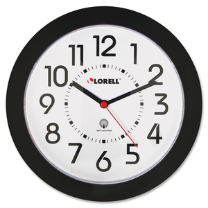 Tops Products 60990 Wall Clock, Arabic Numerals, 9", White Dial/Black Frame by Lorell
