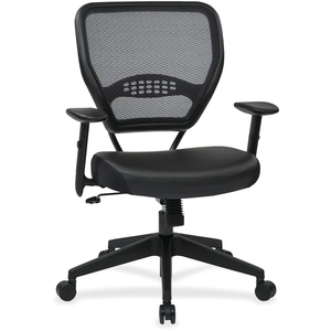 Office Star Products 5700E Managers Chair, 20-1/2"X19-1/2"X18-1/2", Lthr/Black by Office Star