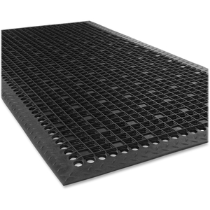 Genuine Joe 01705 Utility Mat,Rubber,Bevelled Edges,Antimicrobial,3'x5',Black by Genuine Joe