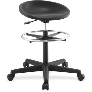 Lorell Furniture 66916 Height Adjustable Stool, 24-1/4"x24-1/4"x28-1/2", Black by Lorell