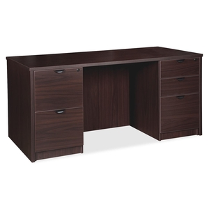 Lorell Furniture 79017 Double Ped Desk, BBF, 60"x30"x29', Espresso by Lorell