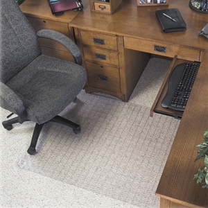 Deflecto Corporation CM84113 Checkered Chairmat, Med.Pile,36"x48", Lip 19"x10", CL by Deflect-o