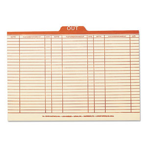 SMEAD MANUFACTURING COMPANY 53910 Charge-Out Record Guides, 1/5, Red "OUT" Tab, Manila, Legal, 100/Box by SMEAD MANUFACTURING CO.