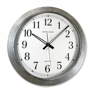 Artistic Products, LLC 401ZWA Wall Clock, Galvanized Metal, 16", White Dial/Silver by Artistic