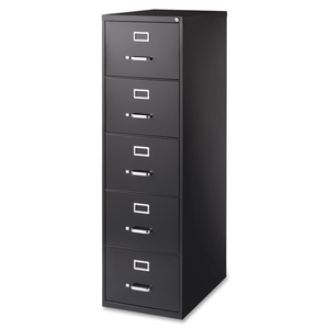 Lorell Furniture 88049 Vertical File Cabinet, 5-DR, LGL, 18"X28-1/2',61-3/4", BK by Lorell