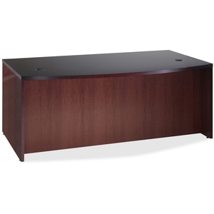 Lorell Furniture 87800 D-Shaped Bowfront Desk,72"x36/42"x29",Mahogany by Lorell