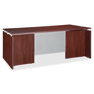 TOMBOW 68684 Executive Desk, Rectangular, 66"x30"x29-1/2", Mahogany by Lorell