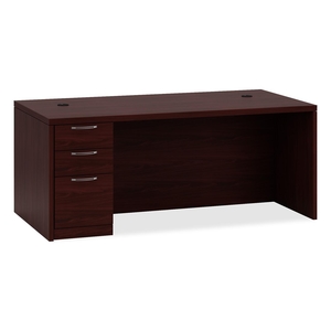 The HON Company 115896LAFN Left Pedestal Desk,B/B/F,72"x36"x29-1/2",Mahogany by HON