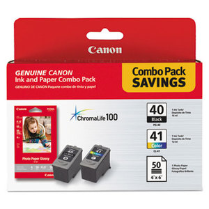 Canon, Inc 0615B009 0615B009 Inks & Paper Pack Combo, PG-40, CL-41, PG-502, 50 Glossy 4 x 6 Sheets by CANON COMPUTER SYSTEMS CCSI