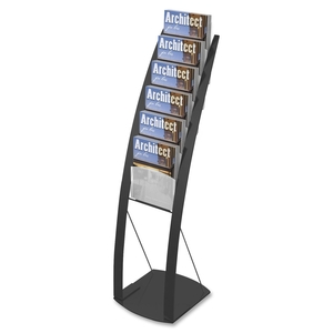 Deflecto Corporation 693104 Literature Floor Stand, 6 Compartments, 13"x16-1/2"x49", BK by Deflect-o