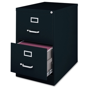 Lorell Furniture 88043 Vertical File Cabinet, 2 DR, LGL, 18"X28-1/2"X28-3/4", BK by Lorell