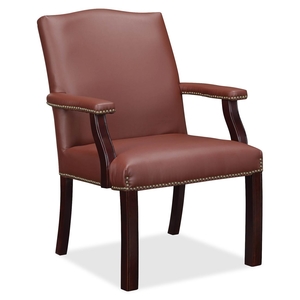 Lorell Furniture 68253 Leather Guest Chair, Nailhead Trim,25"x27-1/5"x35-3/4", BY by Lorell