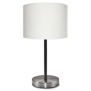 LEDU CORP. L9140 Table Lamp, w/Linen Shade 13 Watt, Silver/WE Shade by Ledu