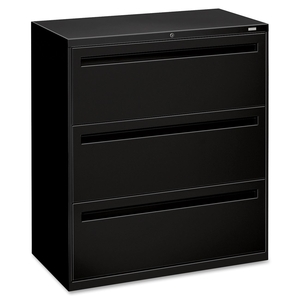 3-Drawer Lateral File, 36"x19-1/4"x40-7/8", Black by HON