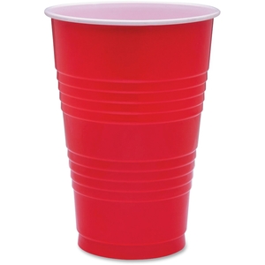 Genuine Joe 11251 Party Cups, 16oz., 50PK, Red by Genuine Joe